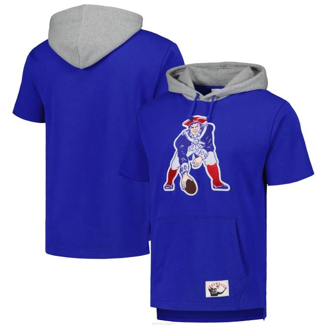 облекло Patriots Jersey mitchell & ness royal суичър с къс ръкав след игра мъже T8TH494