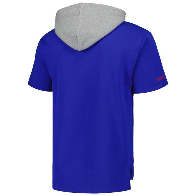 облекло Patriots Jersey mitchell & ness royal суичър с къс ръкав след игра мъже T8TH494