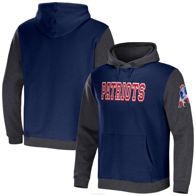 облекло Patriots Jersey колекция nfl x darius rucker от fanatics тъмносинен/въглен пуловер с качулка с цветни блокове мъже T8TH639