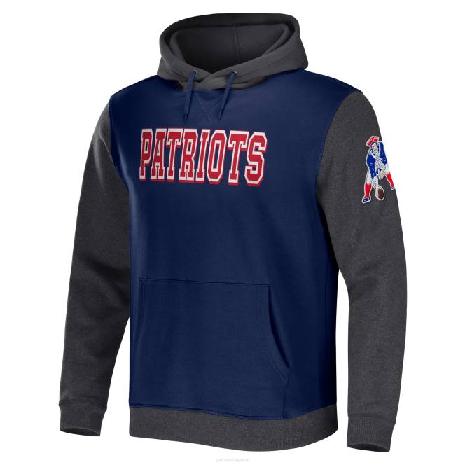 облекло Patriots Jersey колекция nfl x darius rucker от fanatics тъмносинен/въглен пуловер с качулка с цветни блокове мъже T8TH639