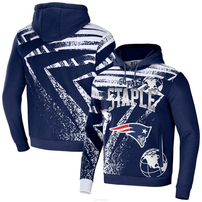 облекло Patriots Jersey nfl x staple тъмносин пуловер с качулка с цял принт мъже T8TH623