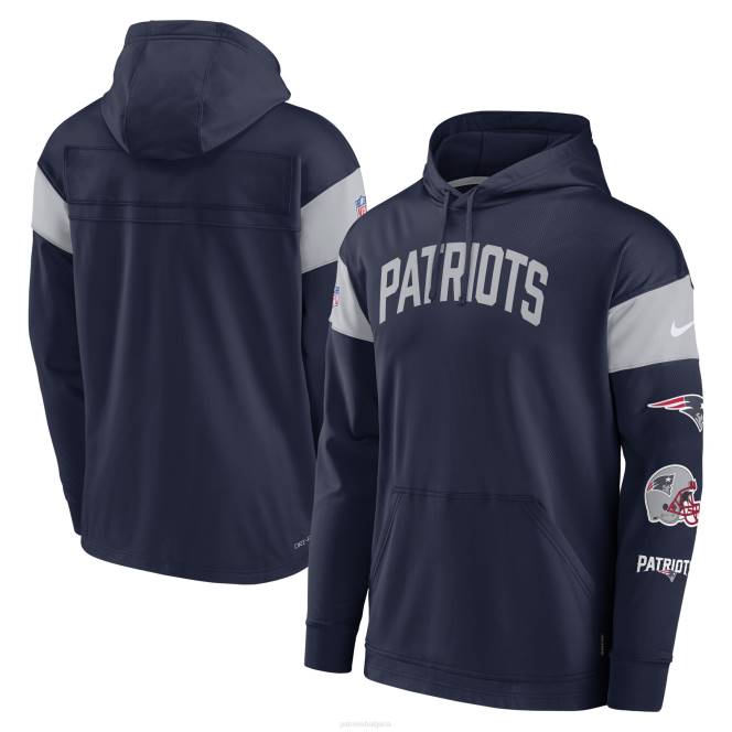 облекло Patriots Jersey Пуловер с качулка от трико с атлетична арка и тъмносиньо nike мъже T8TH515