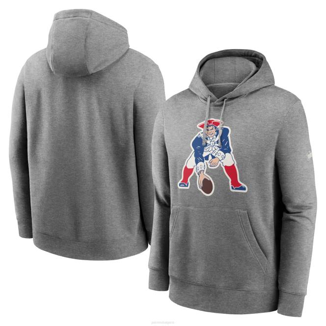 облекло Patriots Jersey nike heathered сив клубен пуловер с качулка мъже T8TH480