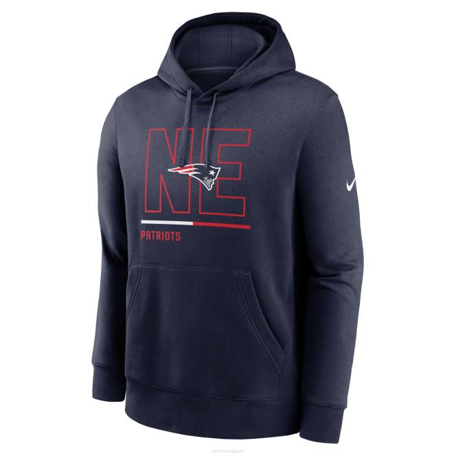 облекло Patriots Jersey nike navy city code club флис пуловер качулка мъже T8TH608