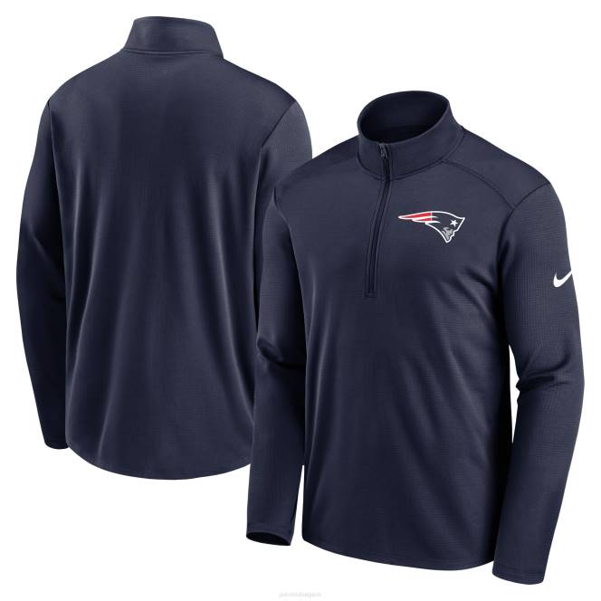 облекло Patriots Jersey nike navy logo pacer performance яке с половин цип мъже T8TH566