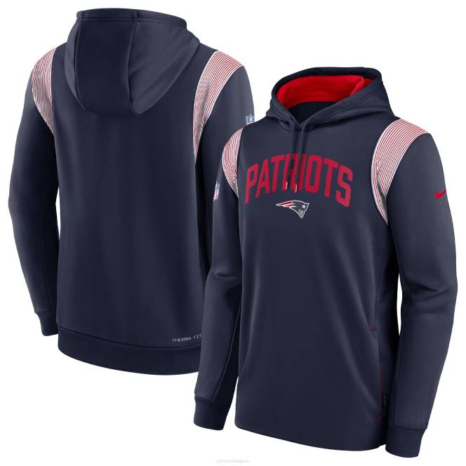 облекло Patriots Jersey nike navy sideline athletic stack performance пуловер качулка мъже T8TH501