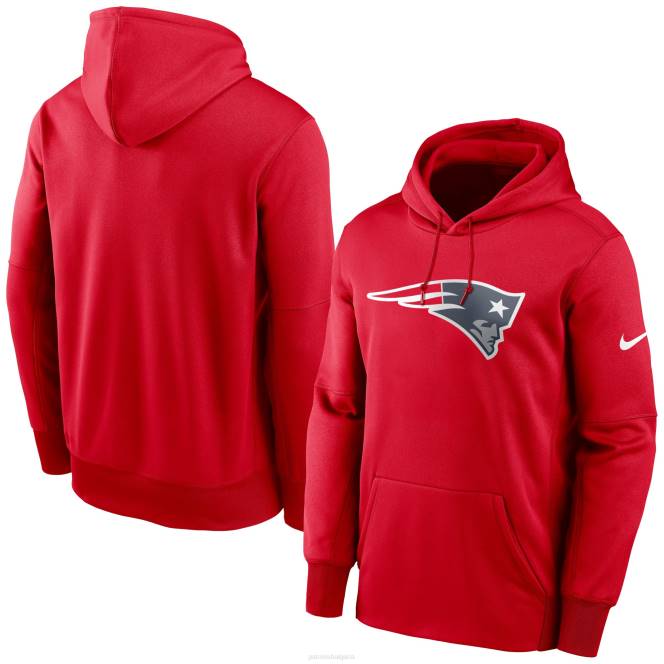 облекло Patriots Jersey пуловер с качулка с основно лого на nike red fan gear мъже T8TH484