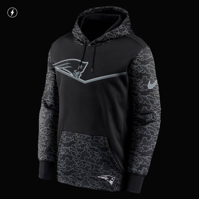 облекло Patriots Jersey черен пуловер nike rflctv chevron hoodie мъже T8TH492