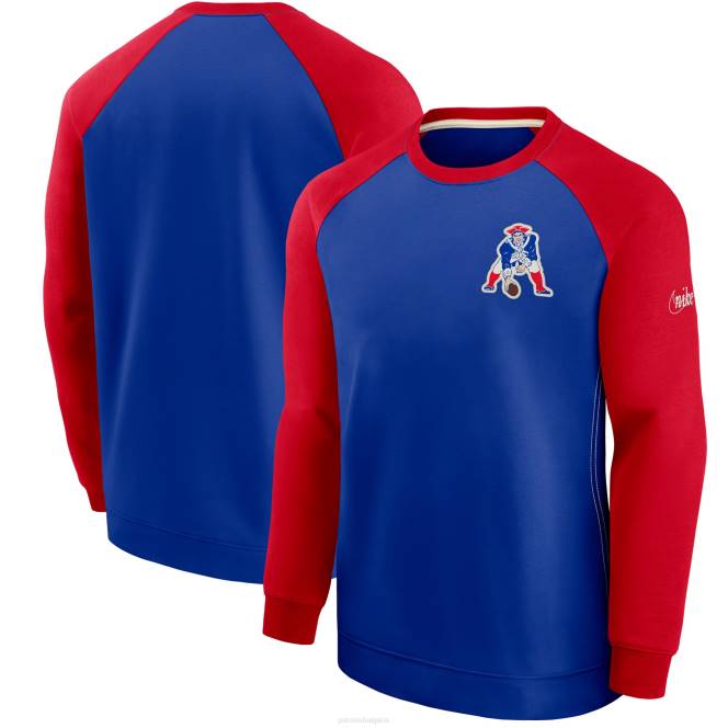 облекло Patriots Jersey nike royal/червен исторически пуловер raglan crew performance мъже T8TH549