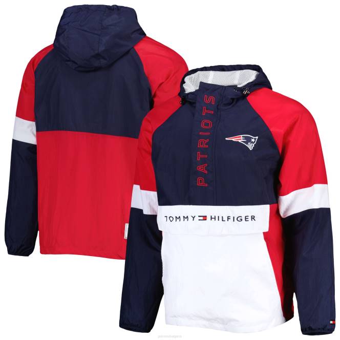облекло Patriots Jersey tommy hilfiger тъмносин пуловер с качулка с четвърт цип мъже T8TH466