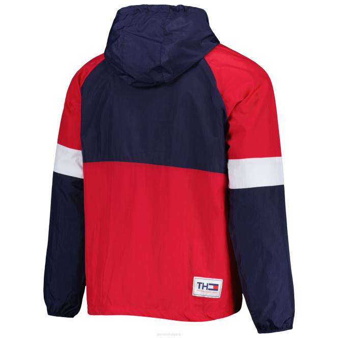 облекло Patriots Jersey tommy hilfiger тъмносин пуловер с качулка с четвърт цип мъже T8TH466