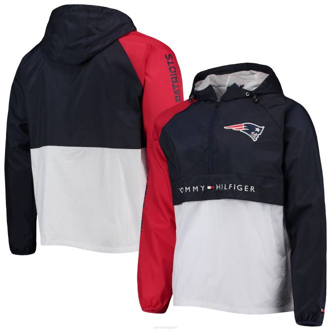облекло Patriots Jersey tommy hilfiger тъмносин/червен реглан пуловер с половин цип мъже T8TH771