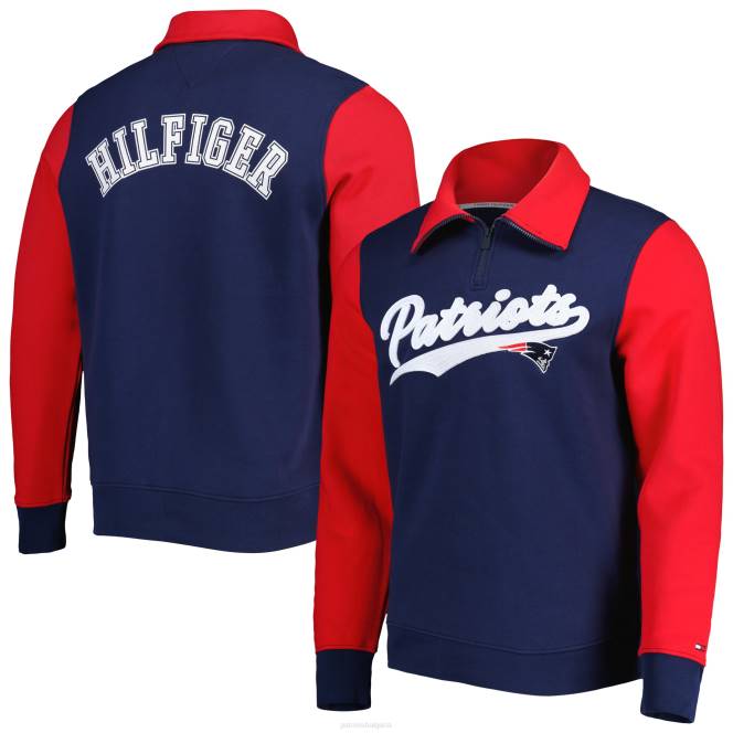 облекло Patriots Jersey суитшърт tommy hilfiger navy/red aiden с четвърт цип мъже T8TH678