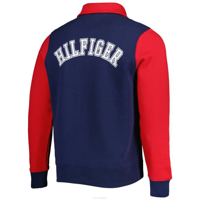 облекло Patriots Jersey суитшърт tommy hilfiger navy/red aiden с четвърт цип мъже T8TH678