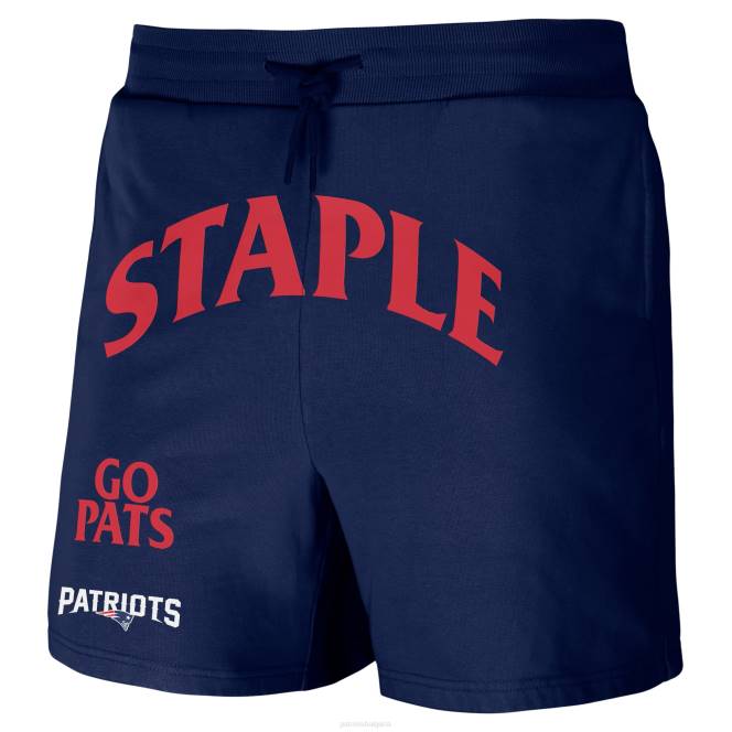 облекло Patriots Jersey nfl x щапелни тъмносини къси панталони от ретро изпран полар мъже T8TH1728