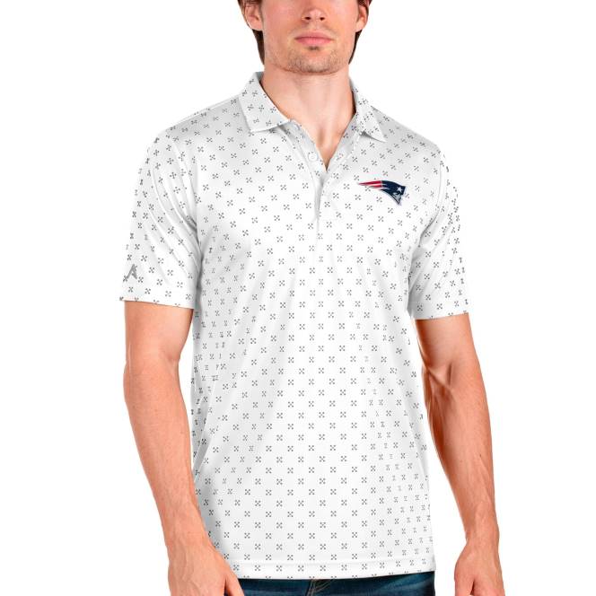 облекло Patriots Jersey антигуа бяла искра поло мъже T8TH1476