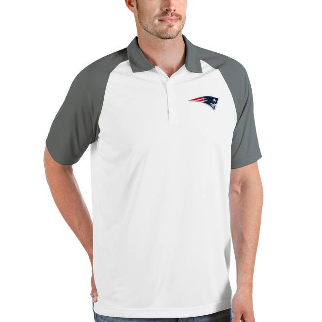 облекло Patriots Jersey антигуа бяло/стоманено ново поло мъже T8TH1494