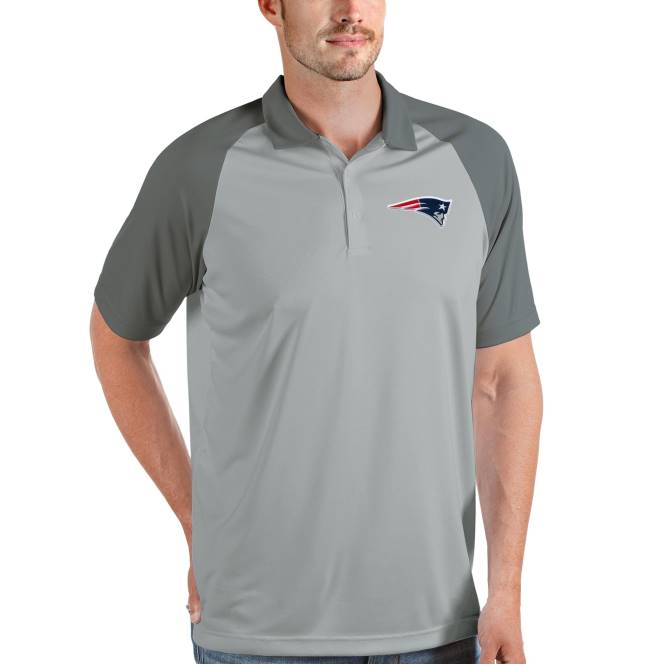 облекло Patriots Jersey антигуа сиво/стоманено ново поло мъже T8TH1495