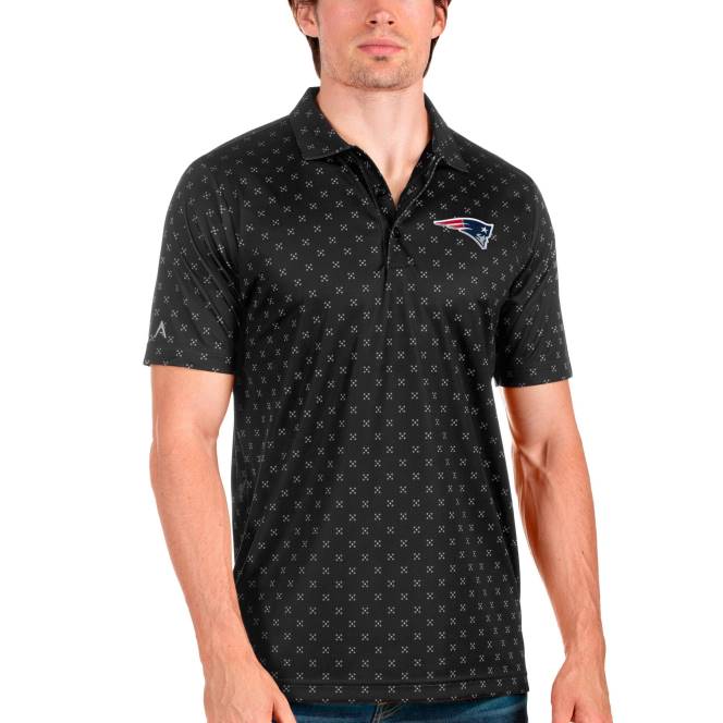 облекло Patriots Jersey поло antigua black spark мъже T8TH1478
