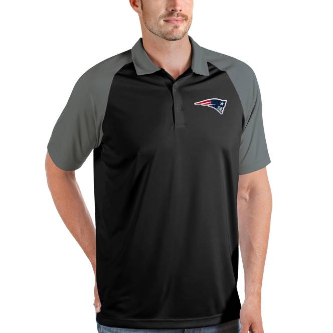 облекло Patriots Jersey antigua black/steel nova polo мъже T8TH1493