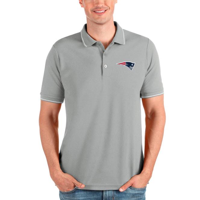 облекло Patriots Jersey antigua heathered сиво богато поло мъже T8TH1378