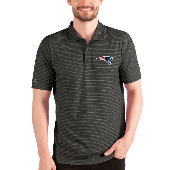 облекло Patriots Jersey antigua heathered black/silver esteem polo мъже T8TH1483