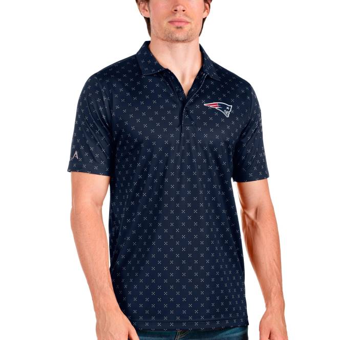 облекло Patriots Jersey antigua navy spark polo мъже T8TH1421