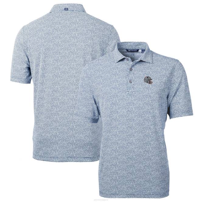 облекло Patriots Jersey cutter & buck тъмносиня каска добродетел еко пике ботанически принт рециклирано поло мъже T8TH1298