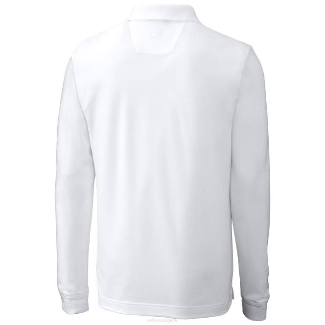 облекло Patriots Jersey cutter & buck бял екип с предимство пике поло с дълъг ръкав мъже T8TH1547