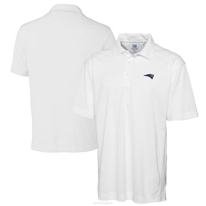 облекло Patriots Jersey cutter & buck бяло голямо и високо масивно поло от жанра drytec мъже T8TH1584