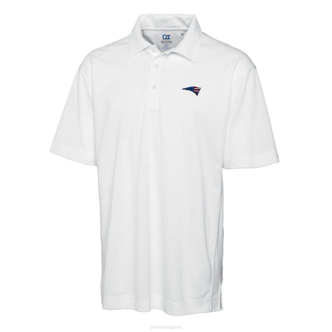 облекло Patriots Jersey cutter & buck бяло голямо и високо масивно поло от жанра drytec мъже T8TH1584