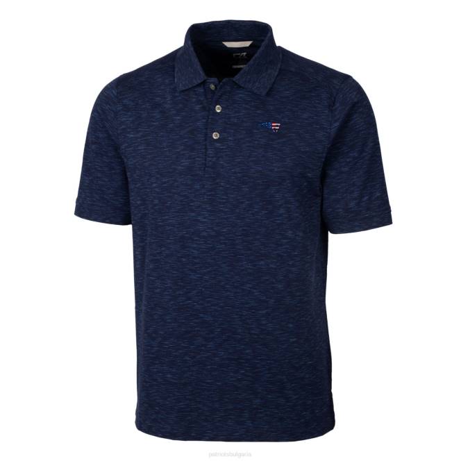 облекло Patriots Jersey cutter & buck heathered navy americana advantage space dye tri-blend polo мъже T8TH1418