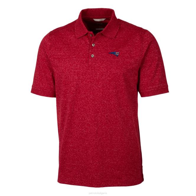 облекло Patriots Jersey cutter & buck heathered red americana advantage space dye tri-blend polo мъже T8TH1419