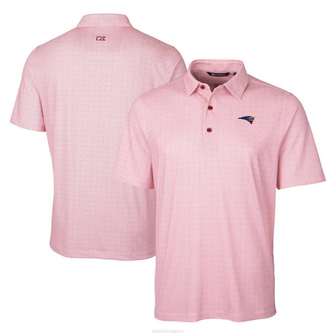 облекло Patriots Jersey cutter & buck red americana big & tall pike разтегливо поло с щампа на двойна точка мъже T8TH1471