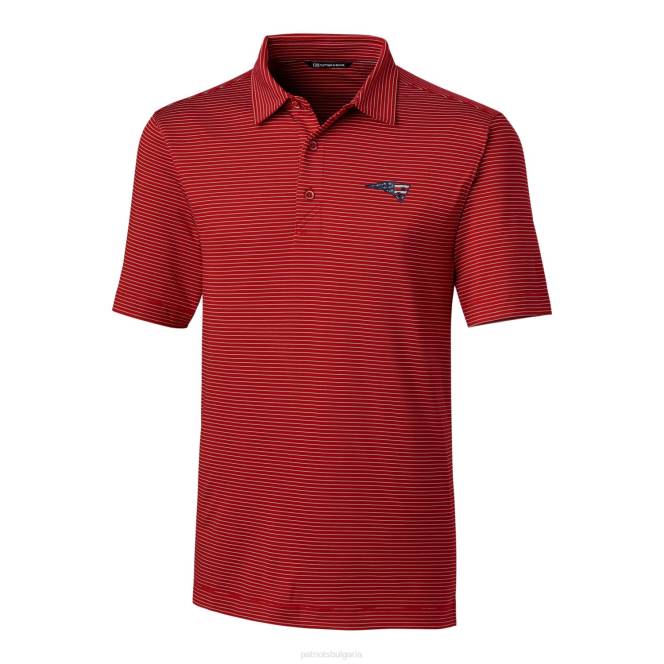 облекло Patriots Jersey cutter & buck red americana team logo forge pencil stripe polo мъже T8TH1399