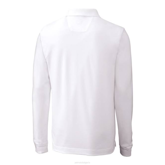 облекло Patriots Jersey cutter & buck бяло предимство tri-blend пике поло с дълъг ръкав мъже T8TH1531