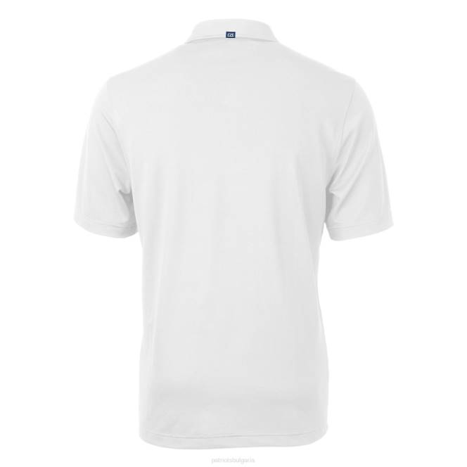 облекло Patriots Jersey cutter & buck white throwback лого virtue eco pique рециклирано голямо и високо поло мъже T8TH1540