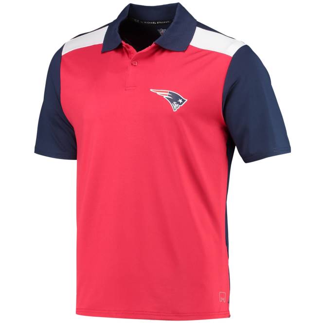 облекло Patriots Jersey msx от michael strahan red/navy challenge color block performance polo мъже T8TH1353