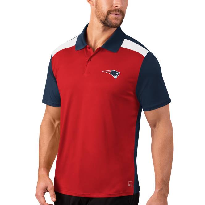 облекло Patriots Jersey msx от michael strahan red/navy challenge color block performance polo мъже T8TH1353