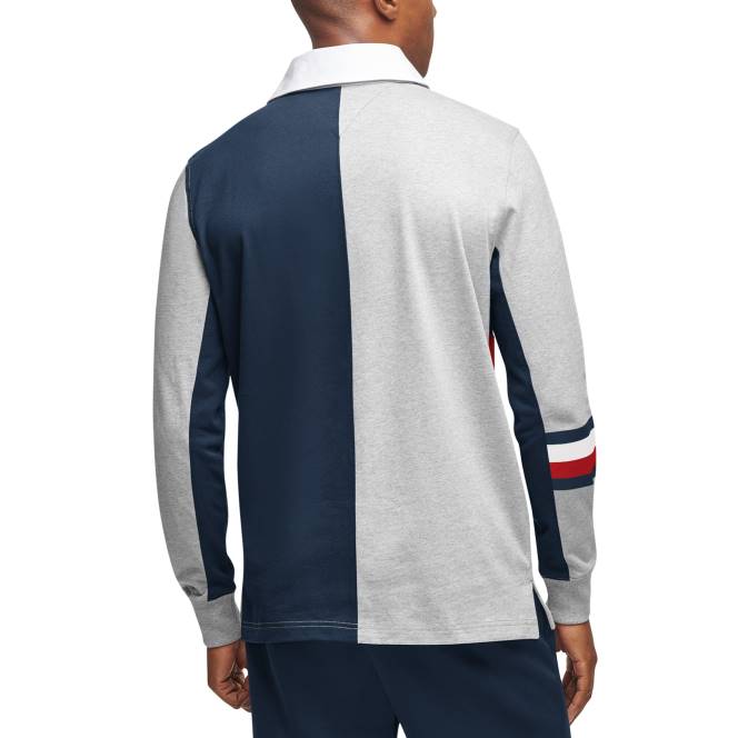 облекло Patriots Jersey tommy hilfiger сиво/тъмносиньо ръгби поло с дълъг ръкав мъже T8TH1337