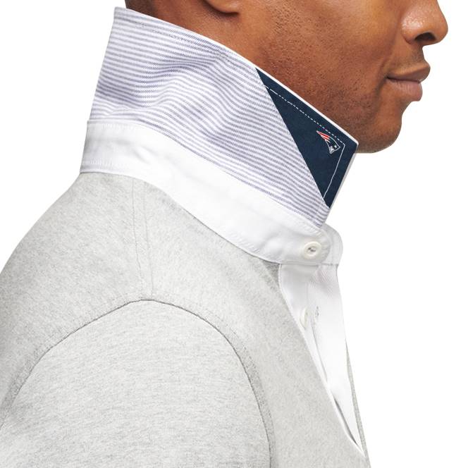 облекло Patriots Jersey tommy hilfiger сиво/тъмносиньо ръгби поло с дълъг ръкав мъже T8TH1337