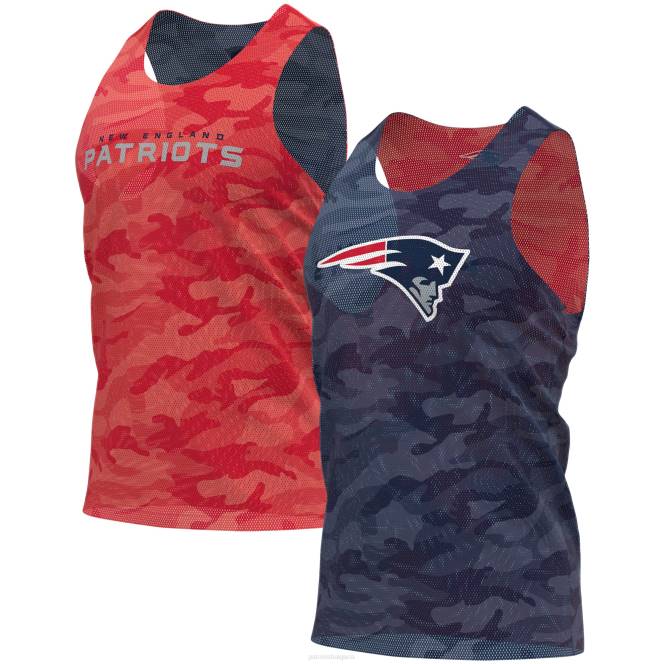 облекло Patriots Jersey foco тъмносиньо/червен реверсивен мрежест потник мъже T8TH2068
