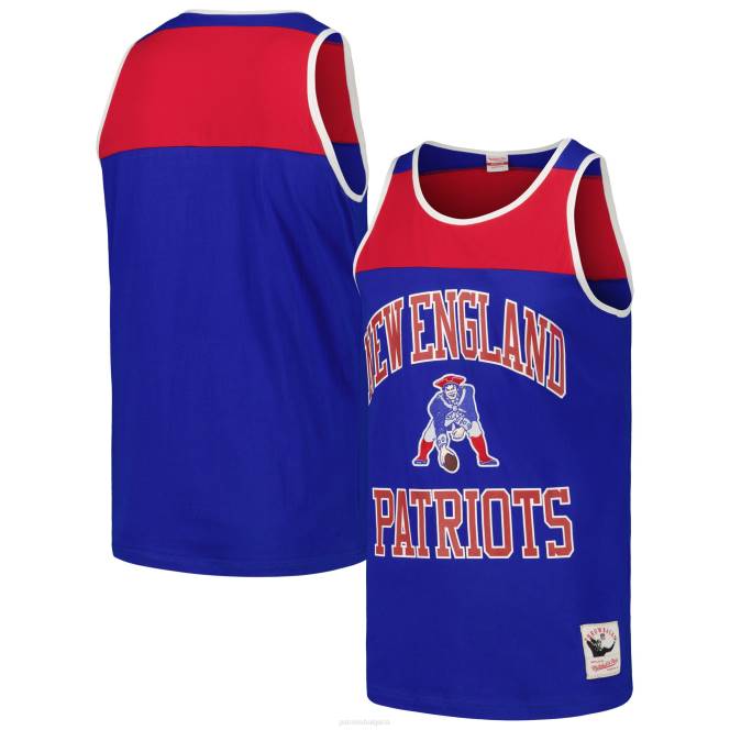 облекло Patriots Jersey mitchell & ness royal/червен потник с цветни блокове мъже T8TH1777