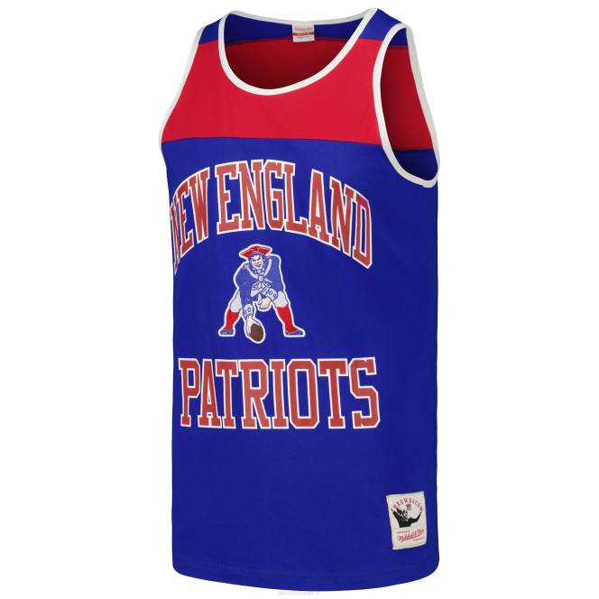 облекло Patriots Jersey mitchell & ness royal/червен потник с цветни блокове мъже T8TH1777