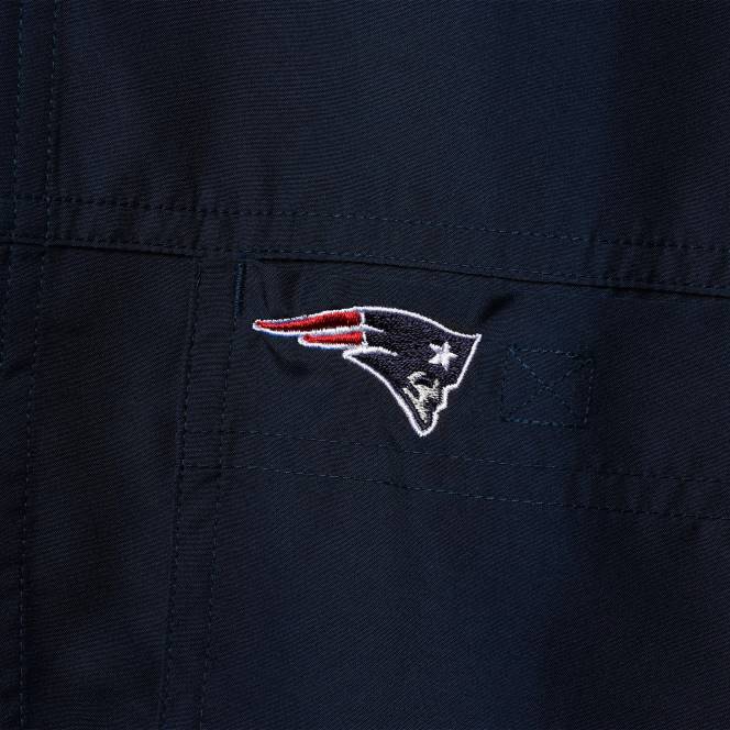 облекло Patriots Jersey антигуа флотска риза с копчета мъже T8TH1679