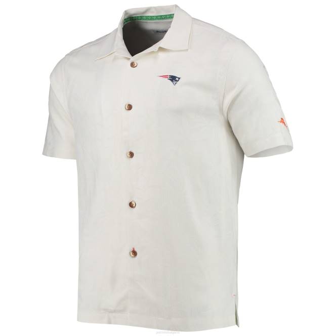 облекло Patriots Jersey Tommy Bahama бяла риза с копчета в тропическа зона мъже T8TH1684