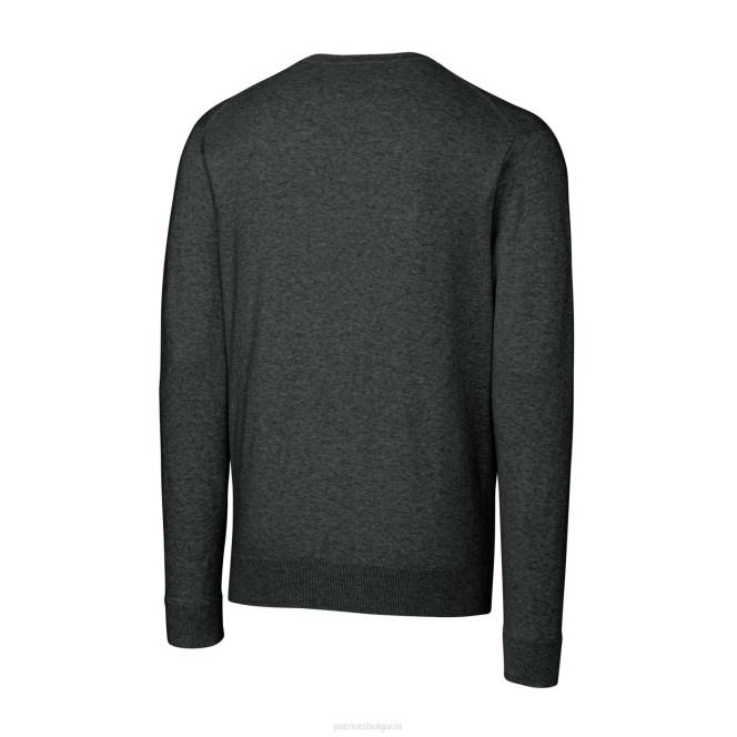облекло Patriots Jersey cutter & buck heather charcoal връщане лого lakemont tri-blend пуловер с v-образно деколте мъже T8TH1685
