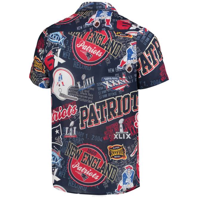 облекло Patriots Jersey тематична тъмносиня риза с копчета foco мъже T8TH1667