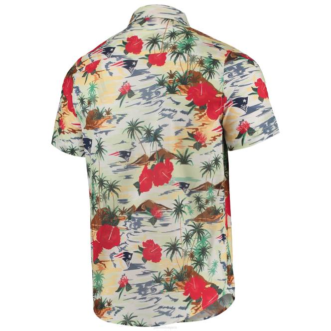 облекло Patriots Jersey риза с копчета на цветя foco cream paradise мъже T8TH1632