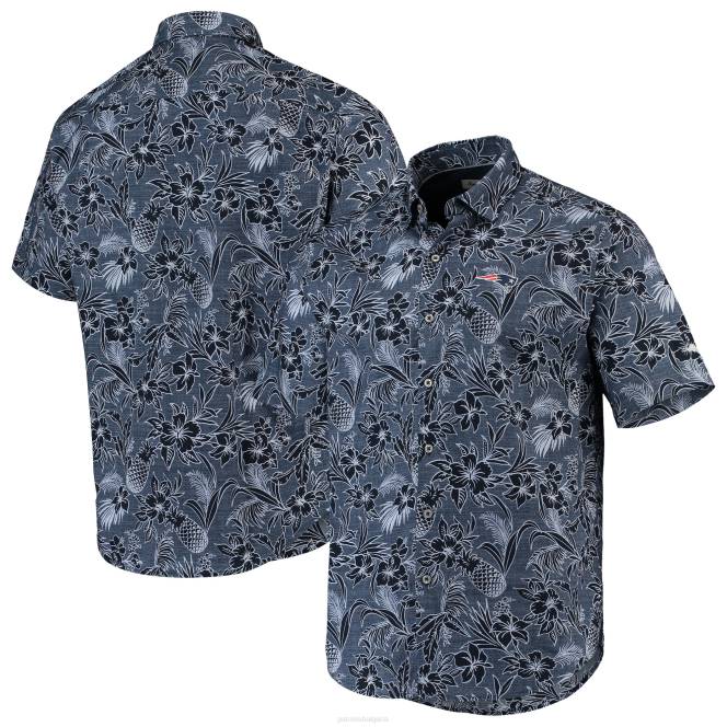 облекло Patriots Jersey tommy bahama тъмно синя ки луау тъкана риза с копчета мъже T8TH1653